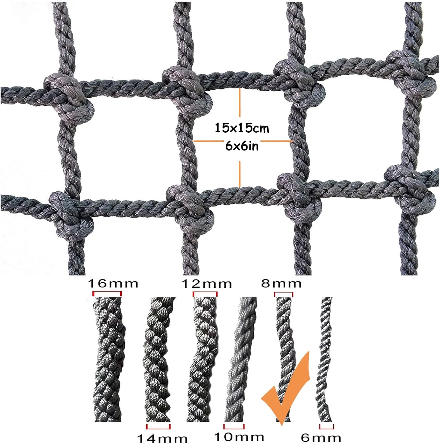 Heavy-Duty Climbing Net, Climbing Net Safety Net Rope Fence Stairs Balcony Railings Garden Playground Cargo Net Outdoor Climbing Cargo Net,Rope Ladder Polyester Fiber