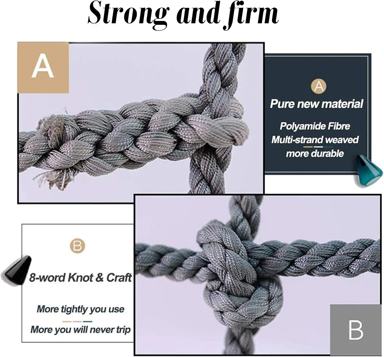 Heavy-Duty Climbing Net, Climbing Net Safety Net Rope Fence Stairs Balcony Railings Garden Playground Cargo Net Outdoor Climbing Cargo Net,Rope Ladder Polyester Fiber