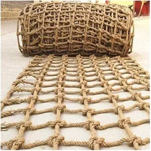 Heavy Duty Climbing Net for & Adults, 16mm Thick Jute Hemp Rope Playground Net, Outdoor Treehouse Rope Ladder Hammock, Large Military-Grade Climbing Net (1.5m x 4m)