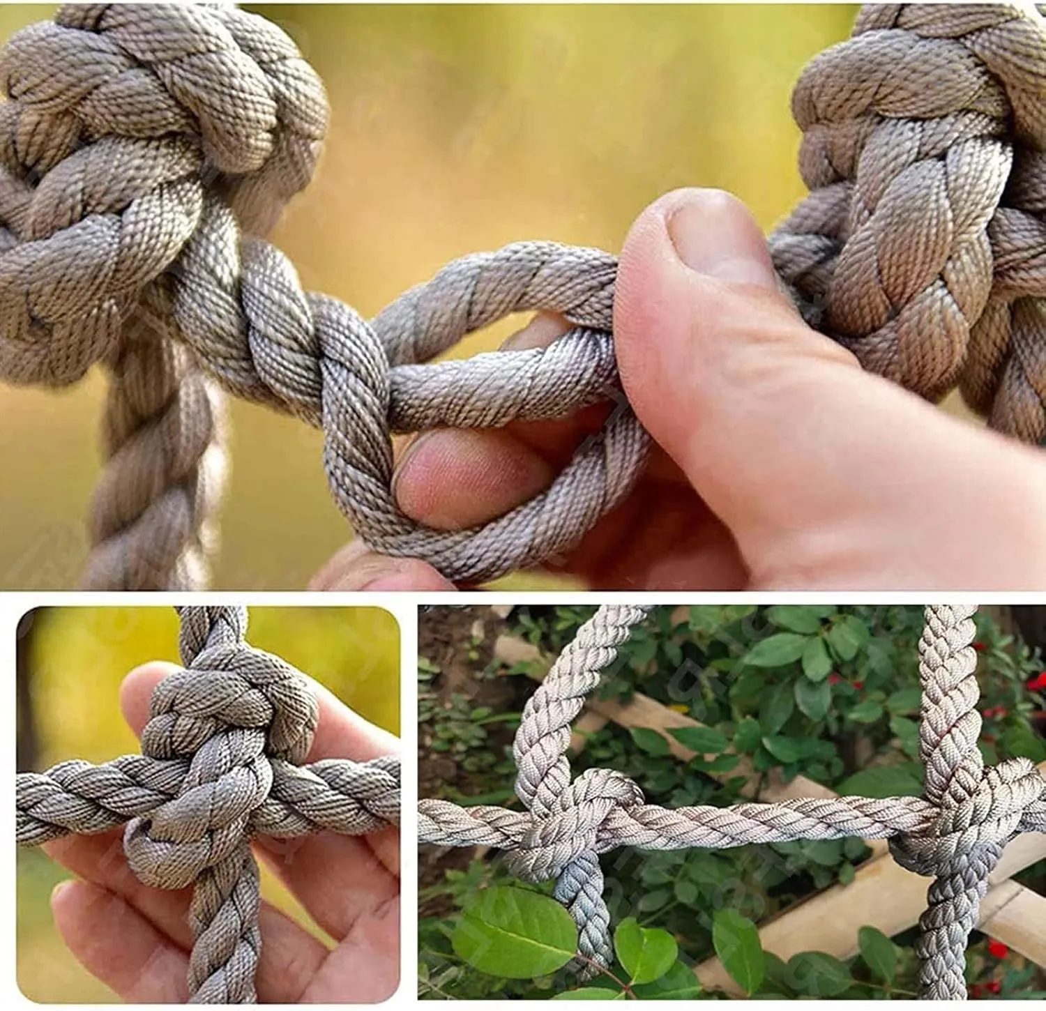 Heavy Duty Climbing Net for Indoor and Outdoor Large Rope Outdoor Cargo Net Playground Net Stair Balcony Railing Protection Net,1Mx1M(3.3FTx3.3FT)