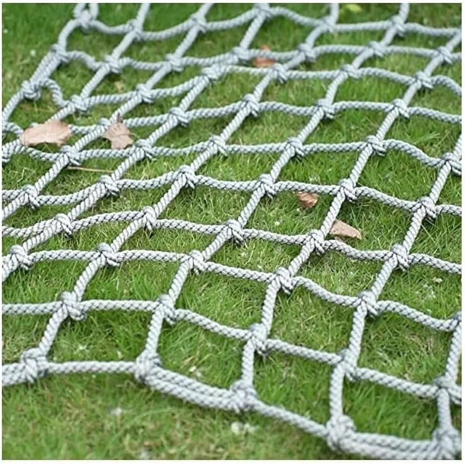Heavy Duty Climbing Net for Treehouse & Playground, 6mm Nylon Rope, 8cm Grid, 2x2m (6.6x6.6ft), Safety Net for Kids