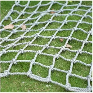 Heavy Duty Climbing Net for Treehouse & Playground, 6mm Nylon Rope, 8cm Grid, 2x2m (6.6x6.6ft), Safety Net for Kids