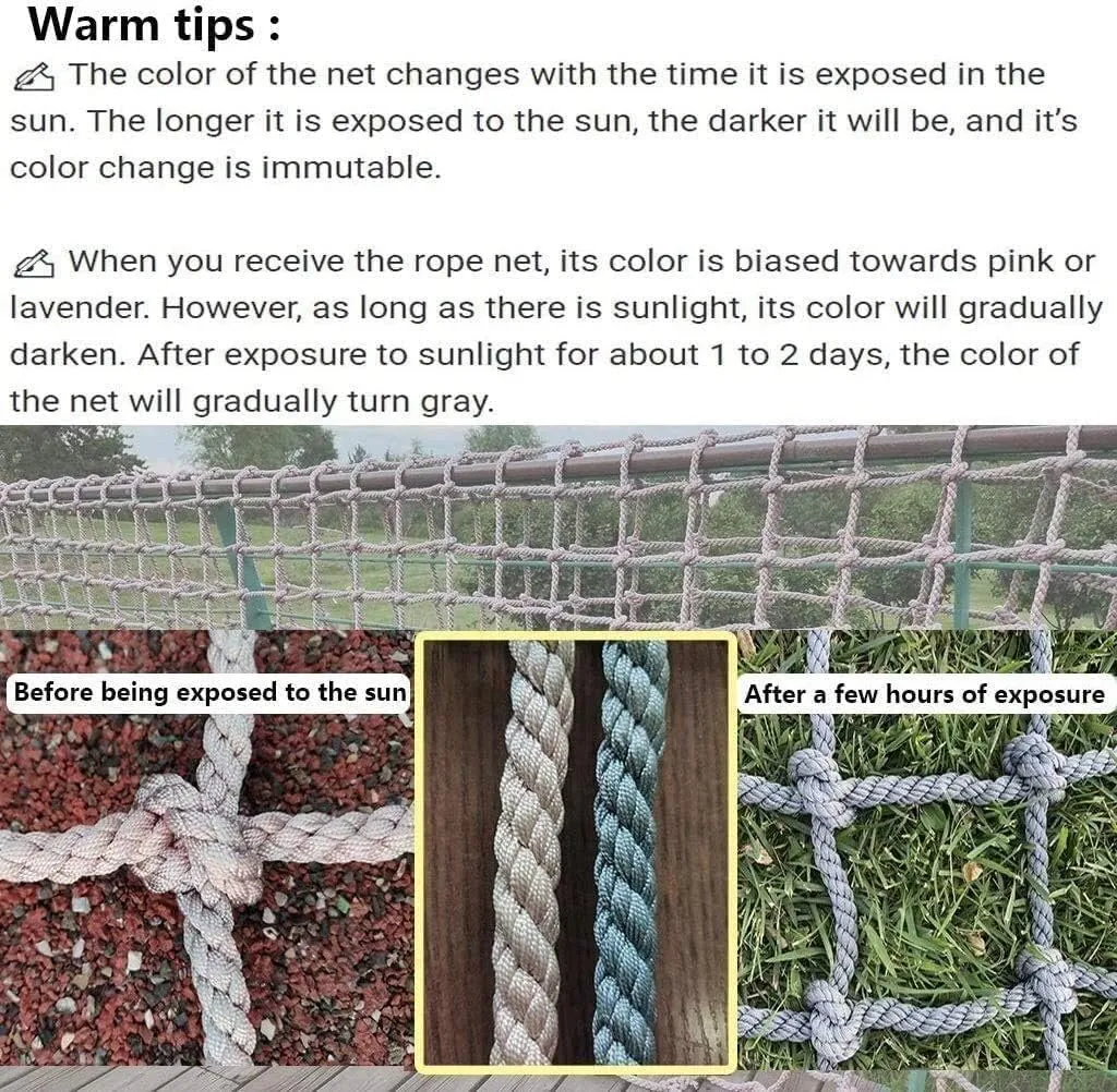 Heavy-Duty Climbing Net,Multi-Use Climbing Rope Net for Backyard & Playground – Safe net for Kids & Adults, Easy to Hang on Trees, Swing Sets, Adventure Courses.,2 * 5m/6.6 * 16.4ft
