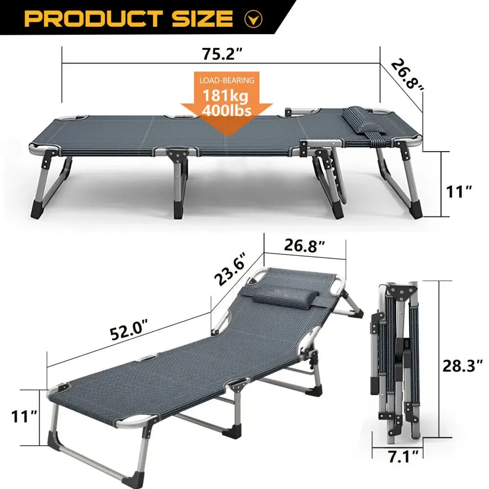 Heavy-Duty Fold Up Cot with Mattress | 400 LBS | 180 kg