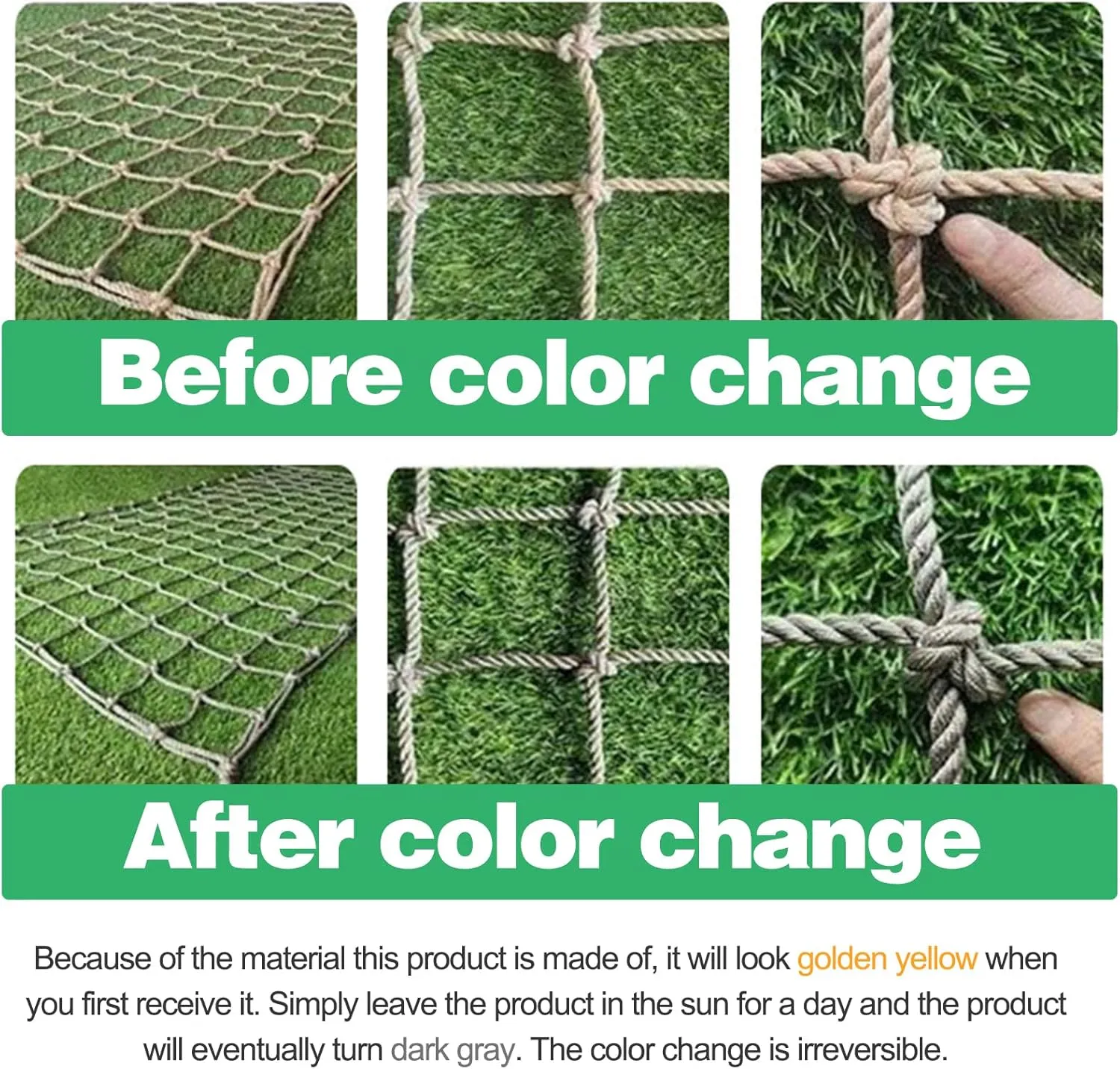 Heavy Duty Net, Rope Climbing Net, Safety Net Rope, Fence Stairs Balcony Railings Garden Playground Protection Playground Play Safety Net Outdoor Climbing Cargo Net(Size:2Mx4M(6.6FTx13.1FT))