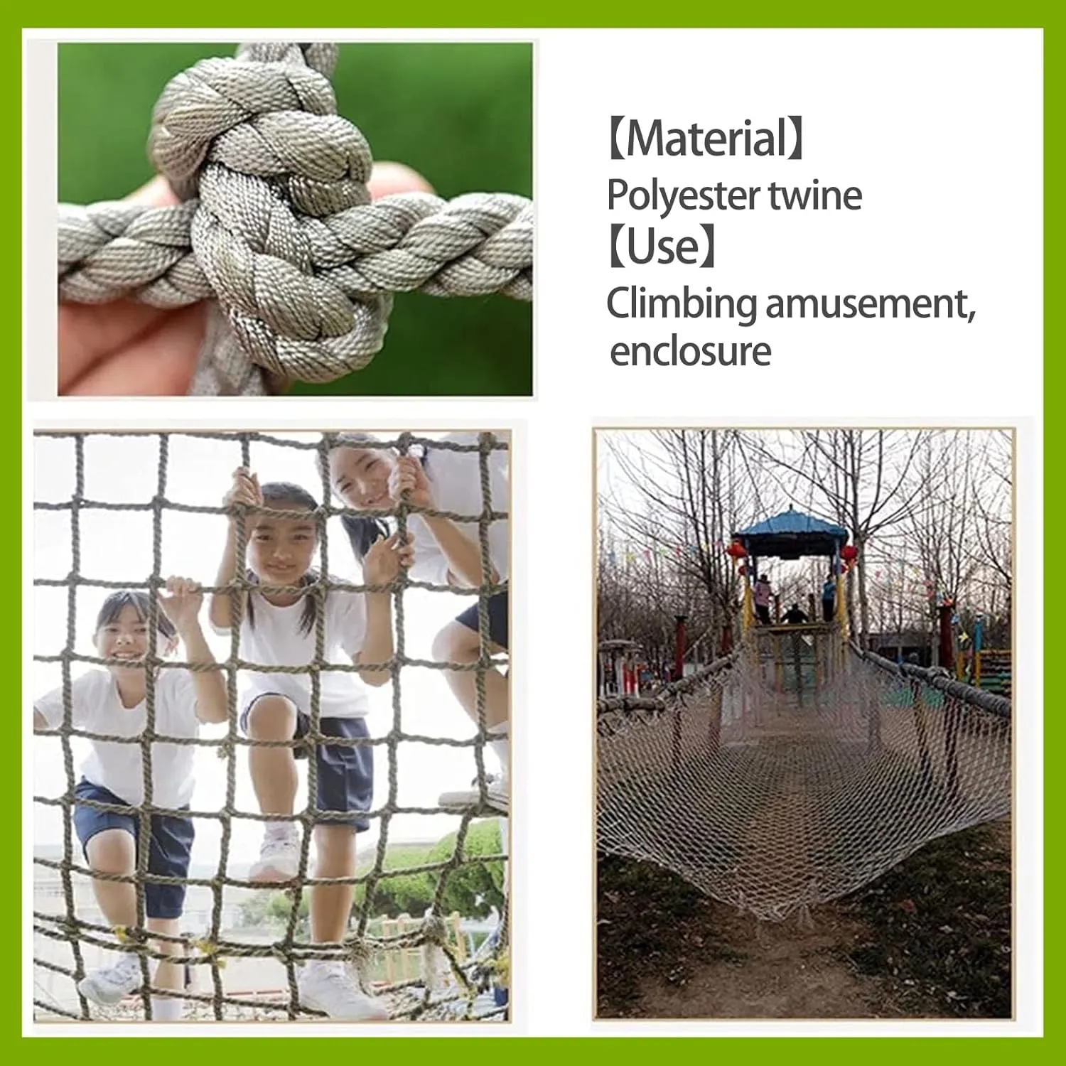 Heavy Duty Net, Rope Climbing Net, Safety Net Rope, Fence Stairs Balcony Railings Garden Playground Protection Playground Play Safety Net Outdoor Climbing Cargo Net(Size:2Mx4M(6.6FTx13.1FT))