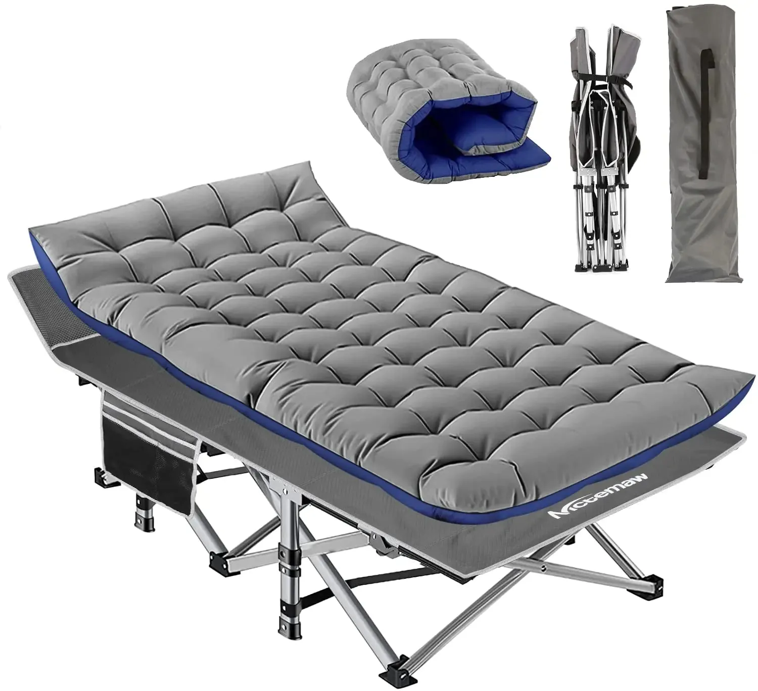 Heavy Duty Sleeping Cot with Carry Bag, Double Layer Cot for Outdoor Camping & Home Use