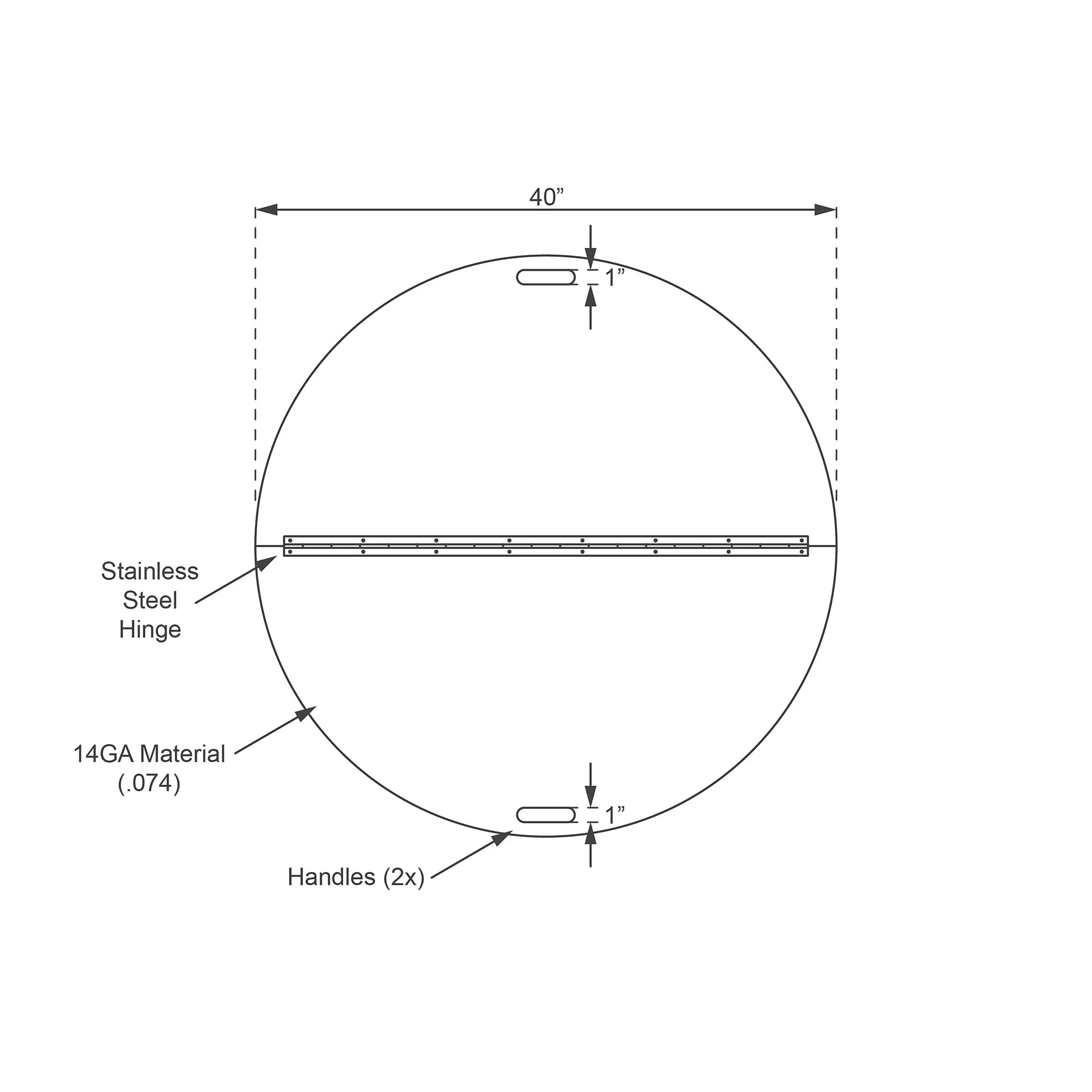 Heavy-Duty Stainless Steel Round Fire Pit Cover