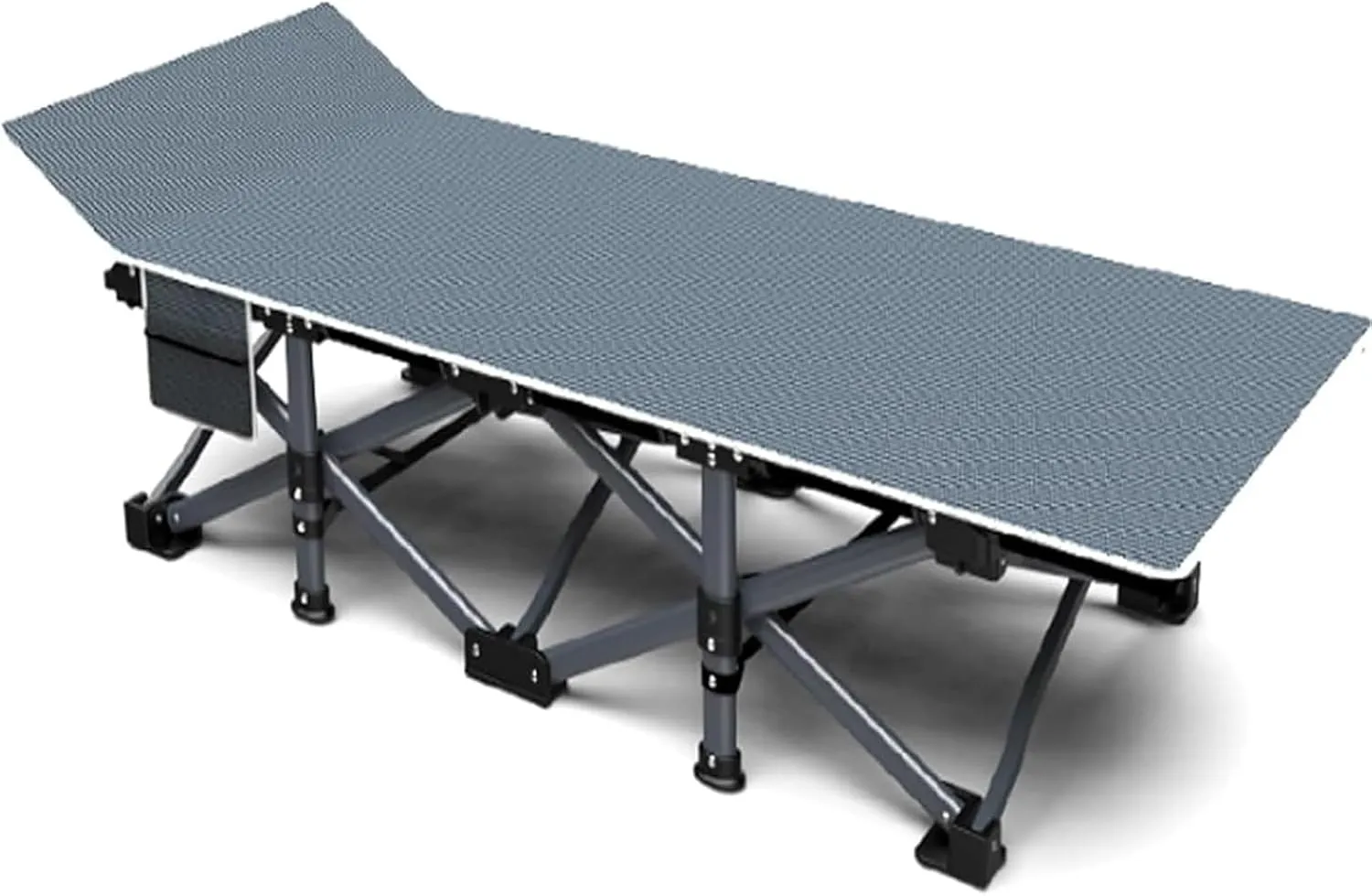 Heavy Duty Sturdy Guest Bed, Extra Wider Cots with Large Pocket, Portable Folding Bed for Fishing Picnic Office, Load Capacity 300kg
