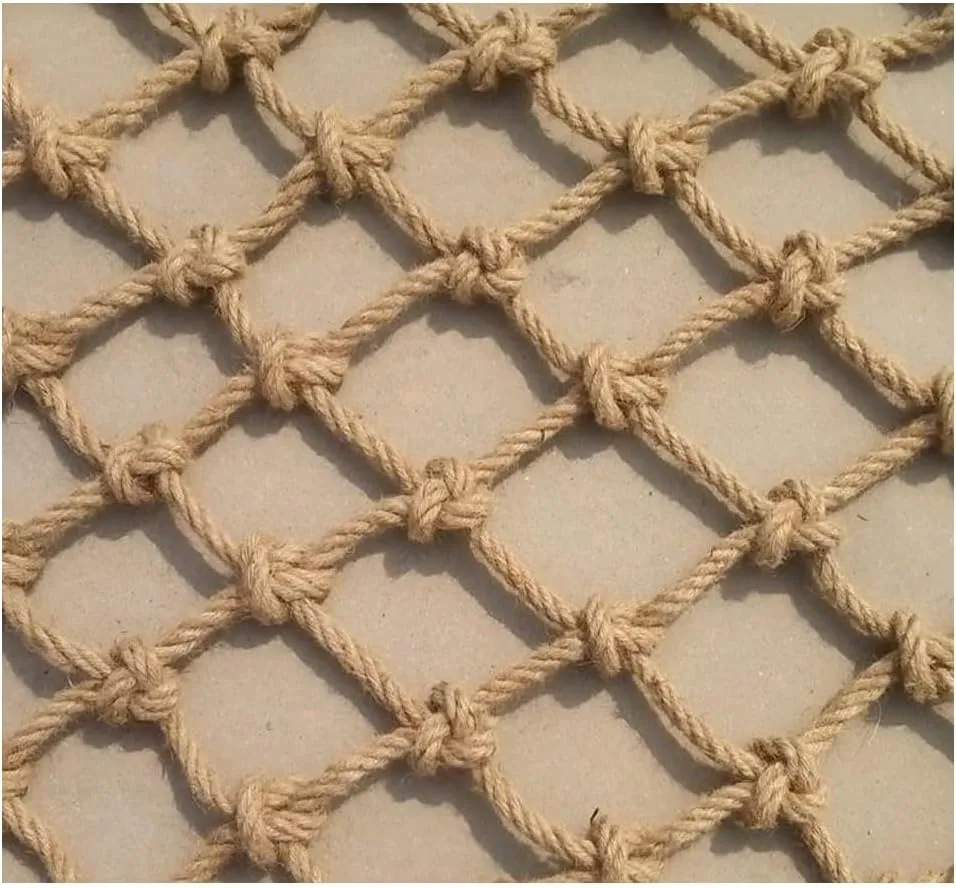 Hemp Rope Net Balcony Stair Barrier Fall Protection Safety Net for Kids 8mm Rope 10cm Mesh Heavy Duty Hanging Network Wall Hanging Craft Decorative Climbing Vine Net(Colour: Yellow,Size:1x1m(3.28x3.28