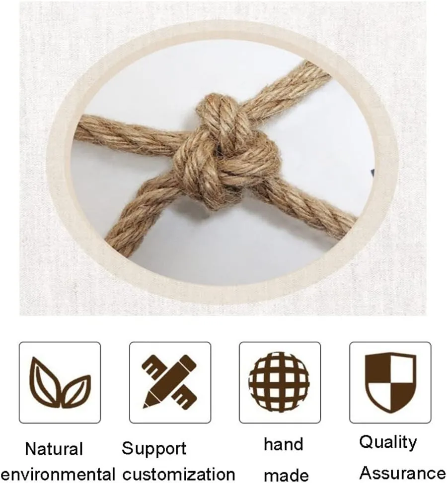 Hemp Rope Net Balcony Stair Barrier Fall Protection Safety Net for Kids 8mm Rope 10cm Mesh Heavy Duty Hanging Network Wall Hanging Craft Decorative Climbing Vine Net(Colour: Yellow,Size:1x1m(3.28x3.28