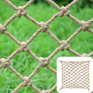 Hemp Rope Netting for Decorations, Versatile Natural Jute Net for Wall Decoration and Plant Climbing, Vintage Decorative Mesh for Cafe, Bar, Living Room, Garden(4Mx8M)
