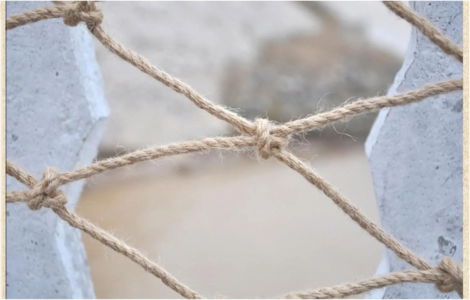 Hemp Rope Playground Protection net 3mm/10cm, Tree House Decoration net, bunk Bed Protection net, Jute Climbing Cargo net, Photo Wall Decoration net,1MX3M(3.3X9.8FT)