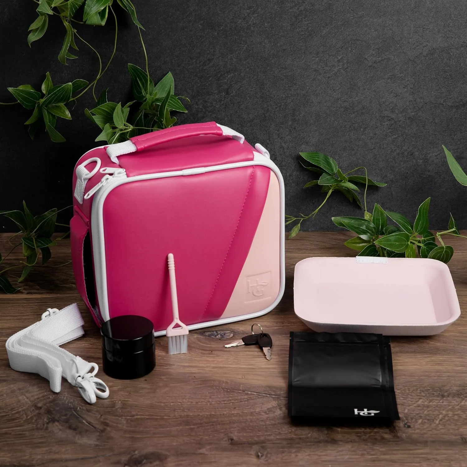 Herb Guard Large Pink Creamsicle Case with Built In Locks