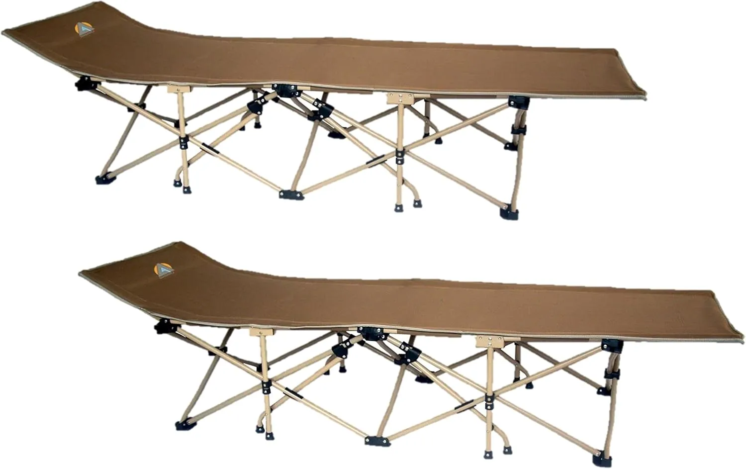 High Peak USA Alpinizmo Patented 14 Legs Folding Camp Cot (Set of 2), Brown, Regular