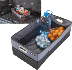 High Road CargoCube Car Storage Bin - Leakproof Car Trunk Storage Organizer with Metal Handles and Front Mesh Pocket, 12x24 Inches - Single pack