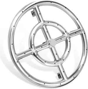 Hiorucet 12 Inch Fire Pit Rings Burner for Natural & Propane Gas Fire Pit Replacement Parts, 304 Stainless Steel Fire Pit Round Burner Insert for Indoor & Outdoor, High Flame, BTU 92,000 Max.