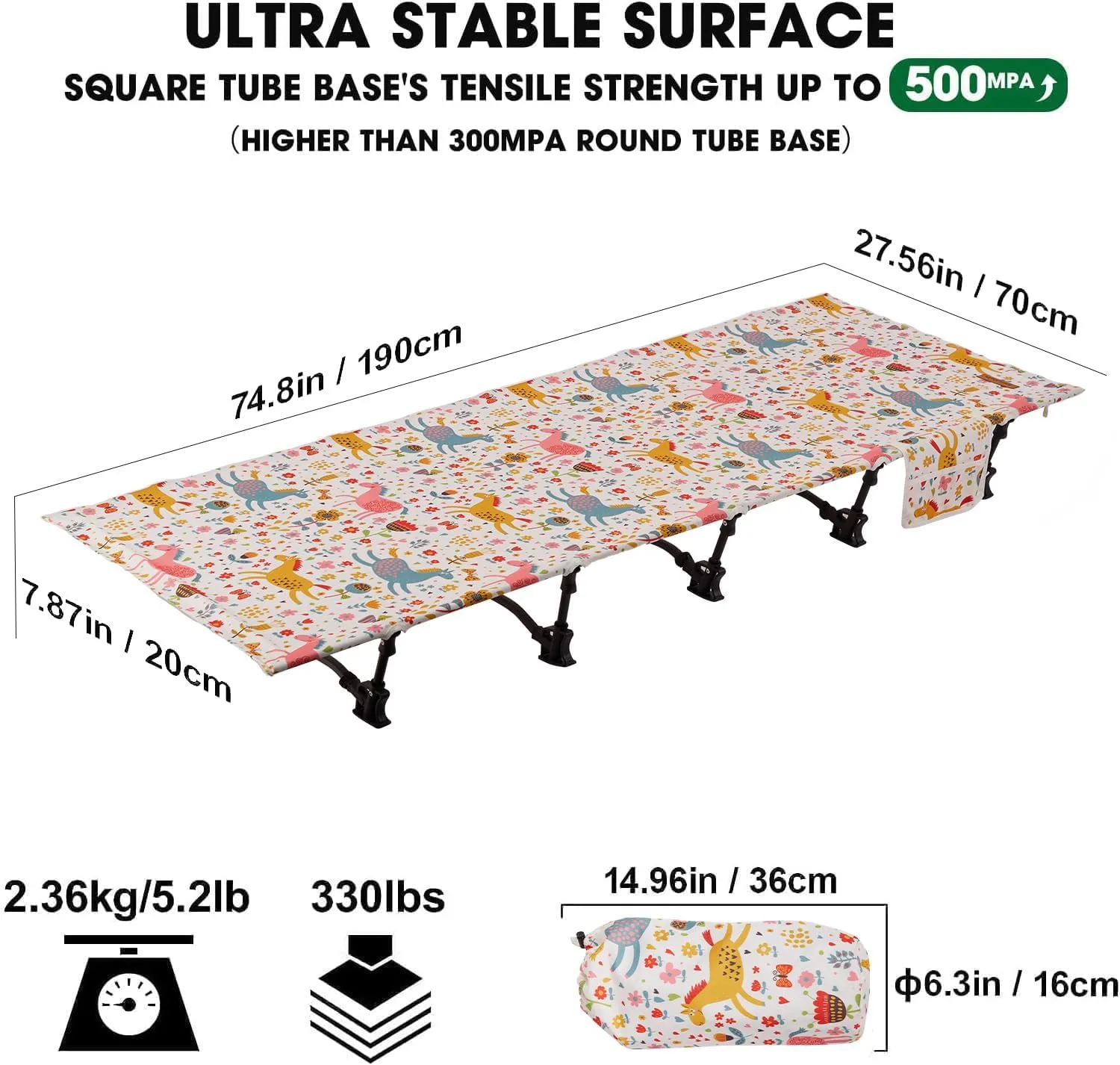 HITORHIKE Camping Cot Compact Folding Cot Bed for Outdoor Backpacking Camping Cot Bed