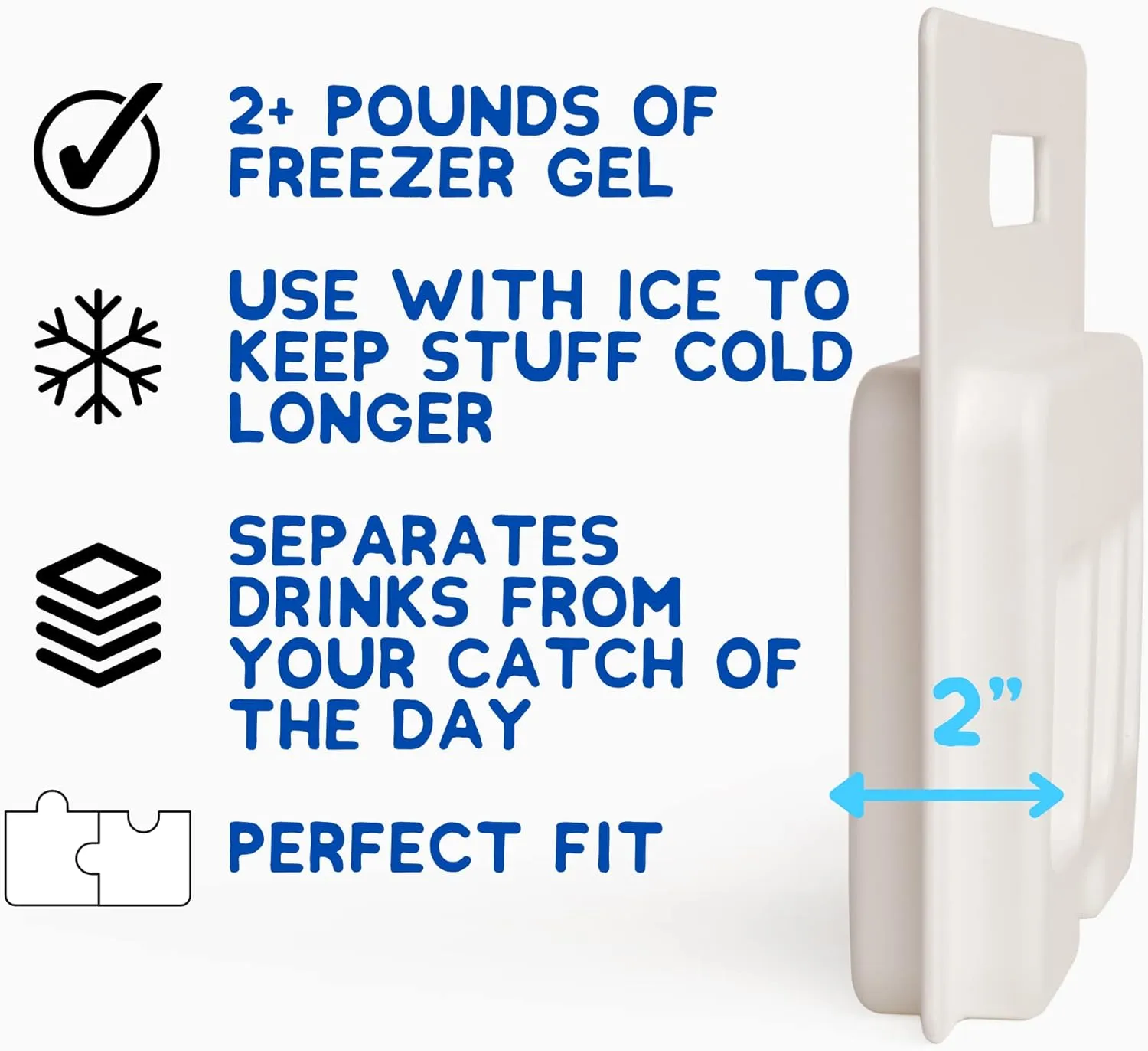 Ice Pack Divider for YETI Tundra Coolers - Multiple Sizes to Fit The YETI Haul, 35, 45, 65 - YETI Cooler Accessories - Freezable Cooler Divider - YETI Accessories