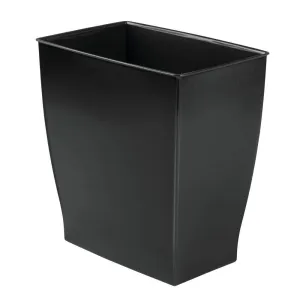 iDesign Small Bathroom Trash Can, Ideal for Primary and Guest Bathroom or Office, Black, Made in USA