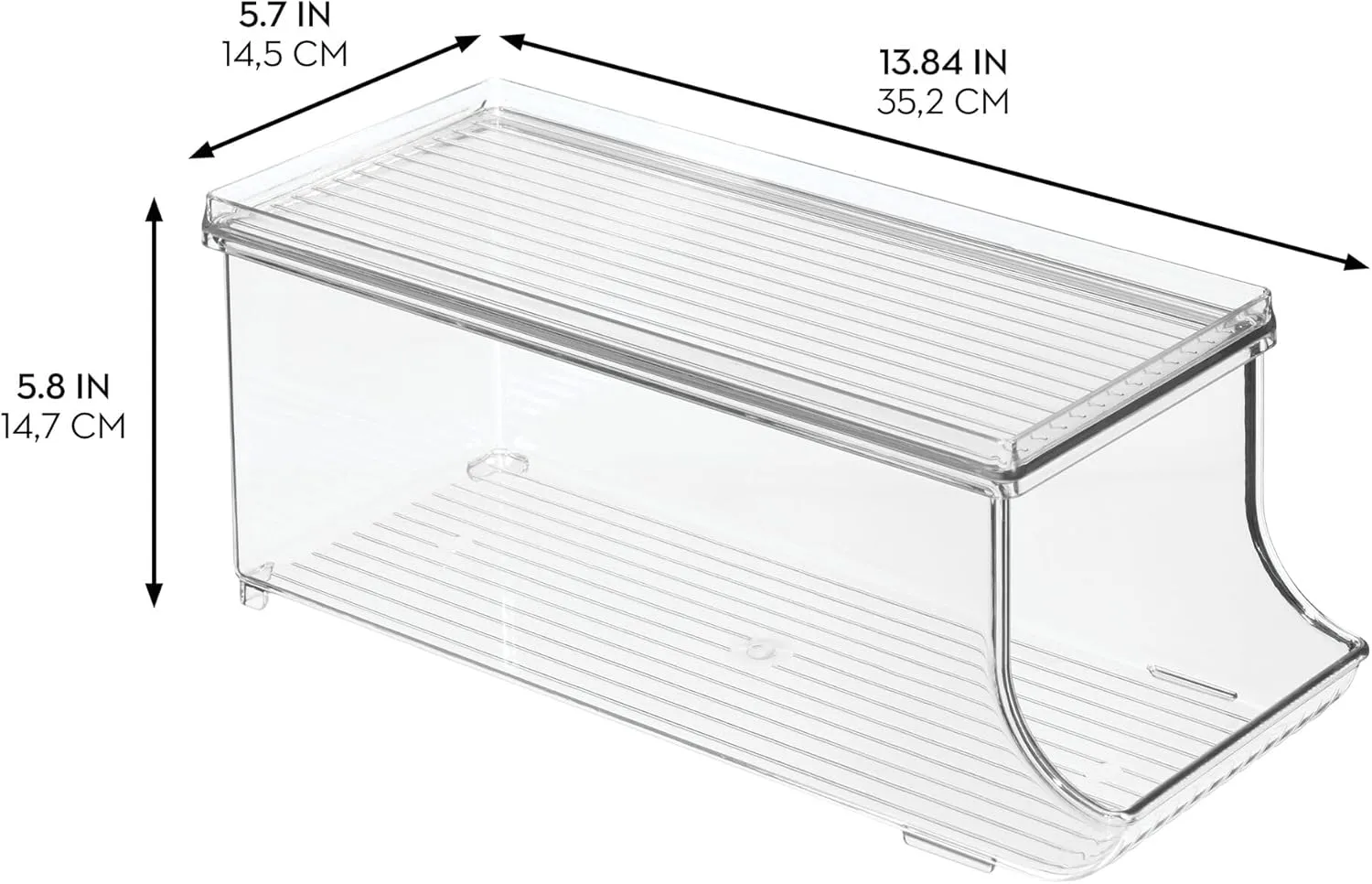 iDesign Soda Can Organizer with Lid for Pantry or Refrigerator - Clear - Made in USA
