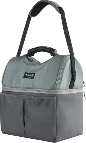 IGLOO Gripper 22 Cool Bag Made from 100% GRS Recycled Material, Space for 22 Cans, Grey