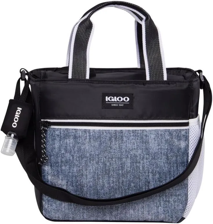 Igloo Urban Zip Gray 9 cans Lunch Bag Cooler, Black
