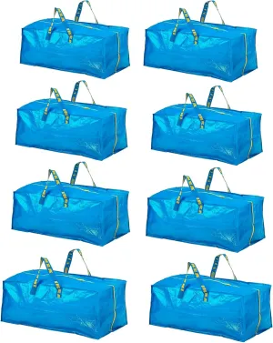 Ikea 901.491.48 Frakta Storage Bag, Blue, 8 Pack