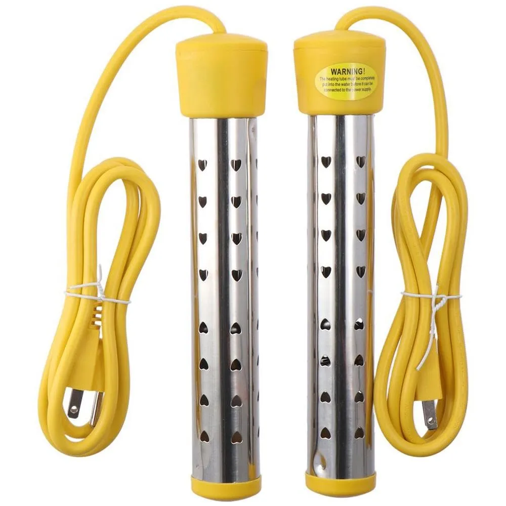 Immersion Water Heater with Stainless Steel Cover, Anti-scalding Bucket Heater with LCD Thermometer for Indoor & Outdoor