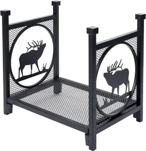 INNO STAGE Firewood Log Rack Holder, Iron Wood Lumber Storage for Fireplace, Heavy Duty Log Storage Bin for Firepit Stove Accessories Indoor - Perfect Construction - No Any Screw to Install