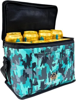 Insulated 8 Can Cooler Bag | Fits 8 x 500ml Beer Cans | Keep Drinks Cool for up to 10 Hours | Ideal for Carrying Beer, Soda, Juice, Milk and Water (Teal Forest)