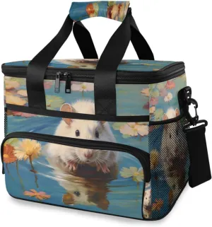 Insulated Cooler Bag 24 Cans Large Capacity Lunch Box-Mouse Pool Print Leak Proof with Shoulder Strap for Camping Picnic
