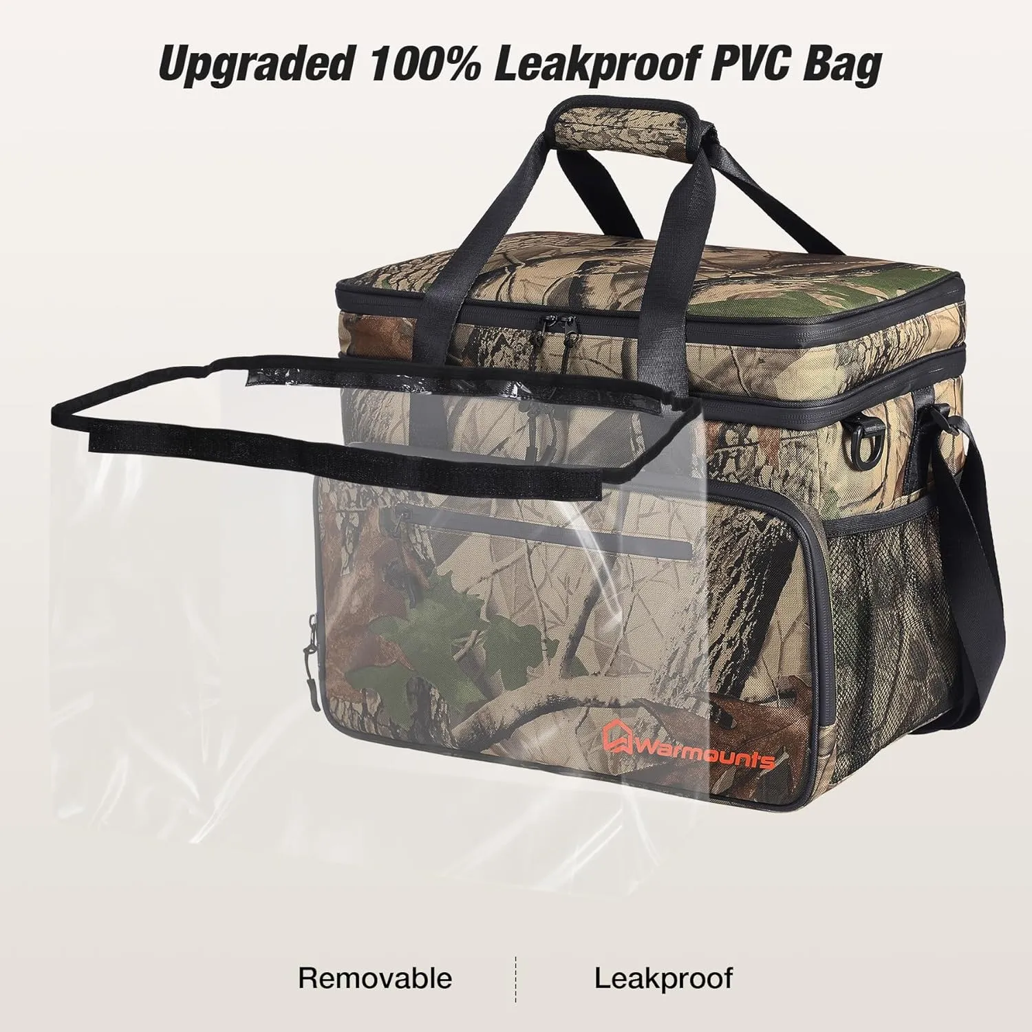 Insulated Cooler Bag 48/75 Cans, Soft Sided Portable Lunch Bag Coolers w/Zippered Top, Leak Proof PVC Interlayer, 5-Layer Insulation Large Ice Chest Bag for Travel, Camping, Beach, Picnic