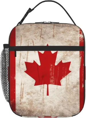 Insulated Lunch Bag for Women Men Retro Canada Flag_76286059 Lunch Box Reusable Lunch Tote Bag for Work Picnic Travel