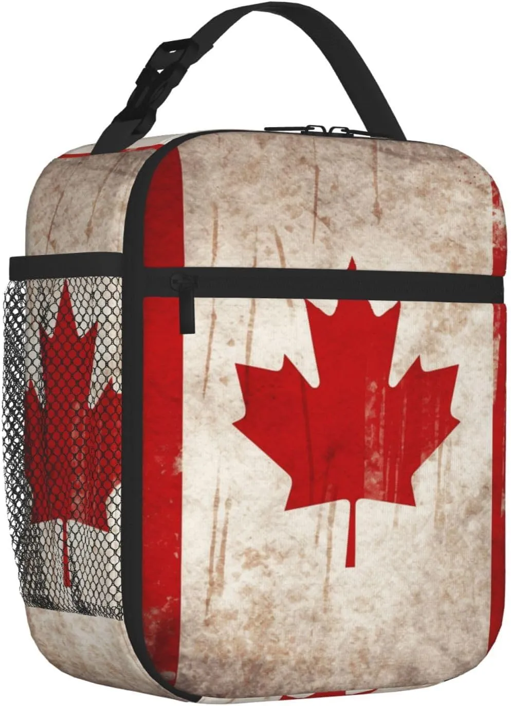 Insulated Lunch Bag for Women Men Retro Canada Flag_76286059 Lunch Box Reusable Lunch Tote Bag for Work Picnic Travel