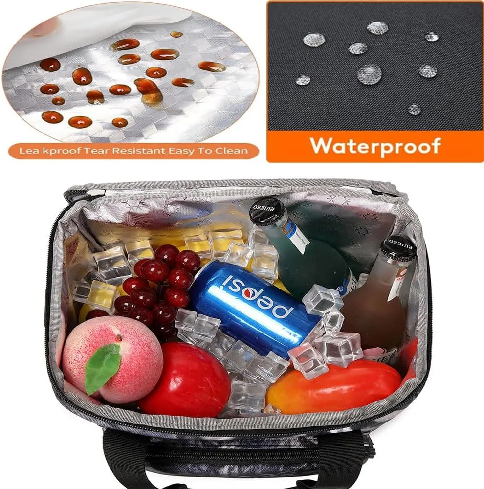 Insulated Lunch Bag, Large Lunch Cooler, Unisex Lunch Box For Work, Picnic, Camping And Traveling (Gray -1)