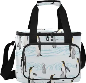 Insulated Lunch Bag Reusable Lunch Tote Bag Emperor Penguins Vector Cooler Bag for Women Men Adult Lunch Box with Adjustable Shoulder Strap Leakproof Lunch Bag