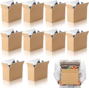 Insulated Shipping Box Cold Chill Double Insulated Carton with Foil Foam Cooler Boxes Delivery Moving Kits Foam Shipping Containers for Mailing Packing, Box Inside 8'' x 4''x 5'' (10)