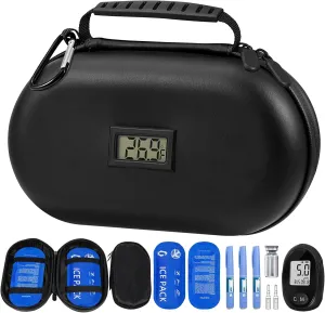 Insulin Cooler Travel Case TSA Approved, Diabetes Travel Case with Thermometer Temperature Display, Refrigerated Medication Cooler for Travel with 2 Ice Packs, Insulin Case for Daily Life Trip