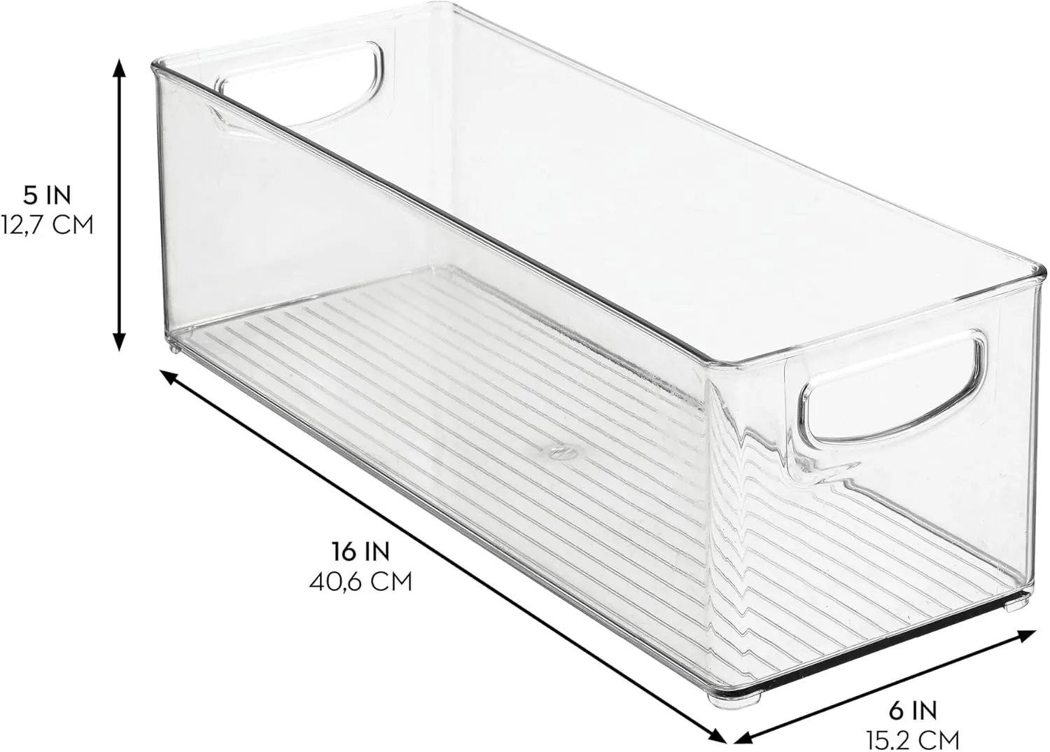 InterDesign iDesign Recycled Plastic Stackable Storage Bin with Handles - Clear