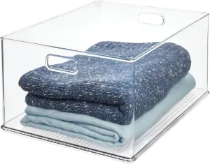InterDesign iDesign Recycled Plastic Stackable Storage Bin with Handles - Clear