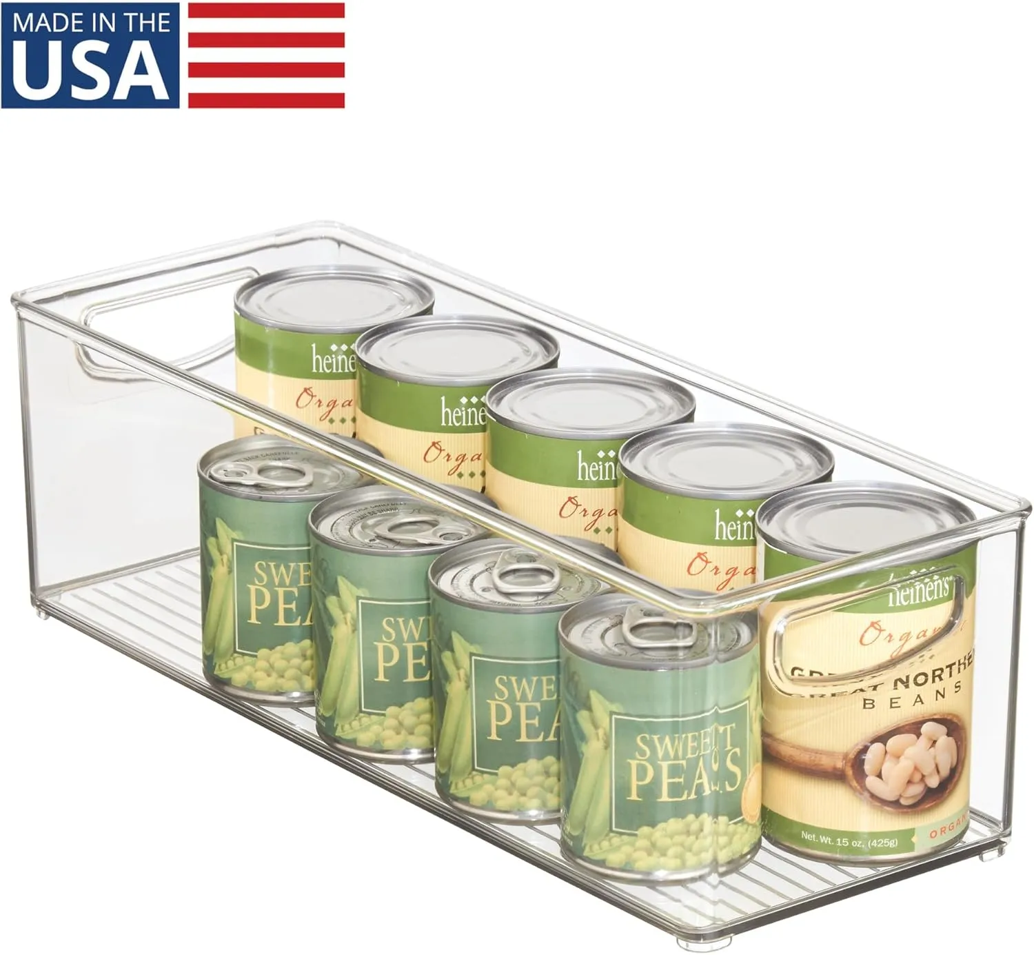 InterDesign iDesign Recycled Plastic Stackable Storage Bin with Handles - Clear