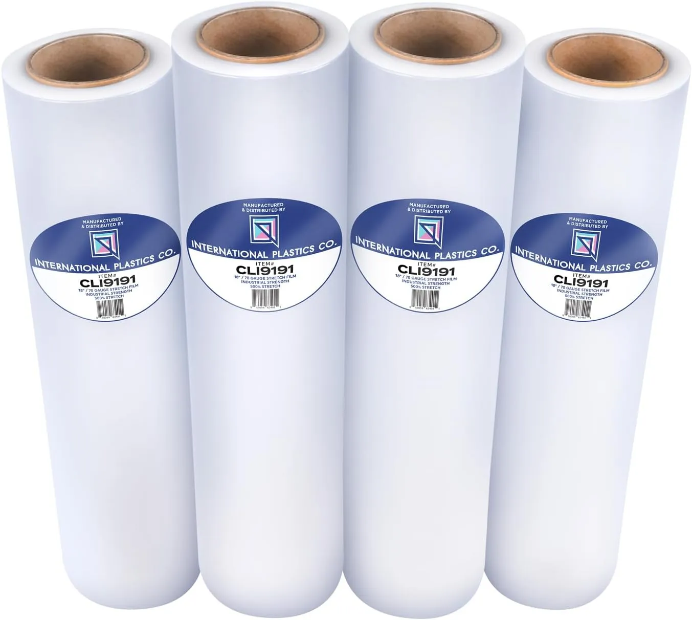 International Plastics Co. 18" 70 Gauge Plastic Stretch Film/Wrap 1500ft 500% Stretch Clear Cling Durable Adhering Packing Moving Packaging Heavy Duty Shrink Film