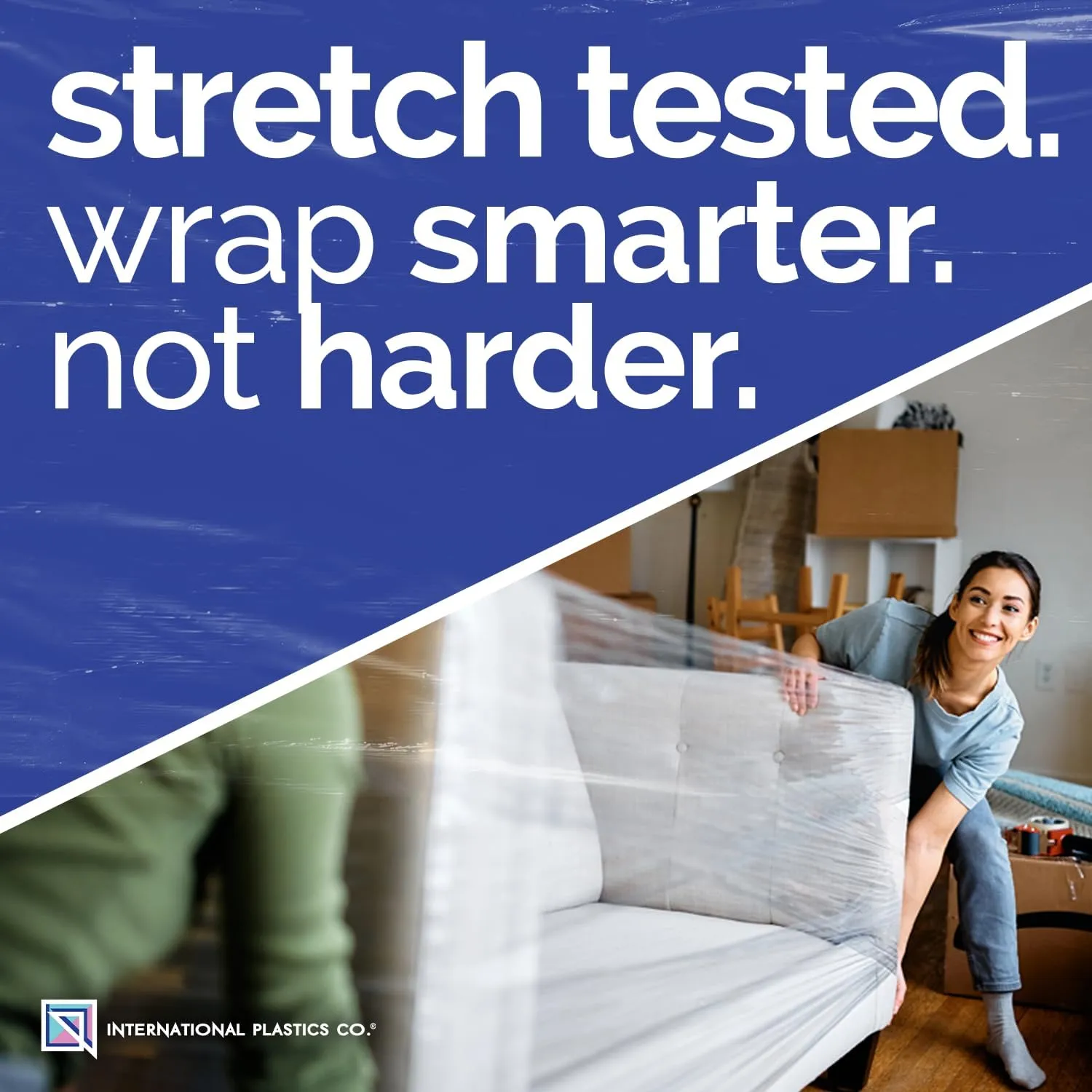 International Plastics Co. 18" 70 Gauge Plastic Stretch Film/Wrap 1500ft 500% Stretch Clear Cling Durable Adhering Packing Moving Packaging Heavy Duty Shrink Film