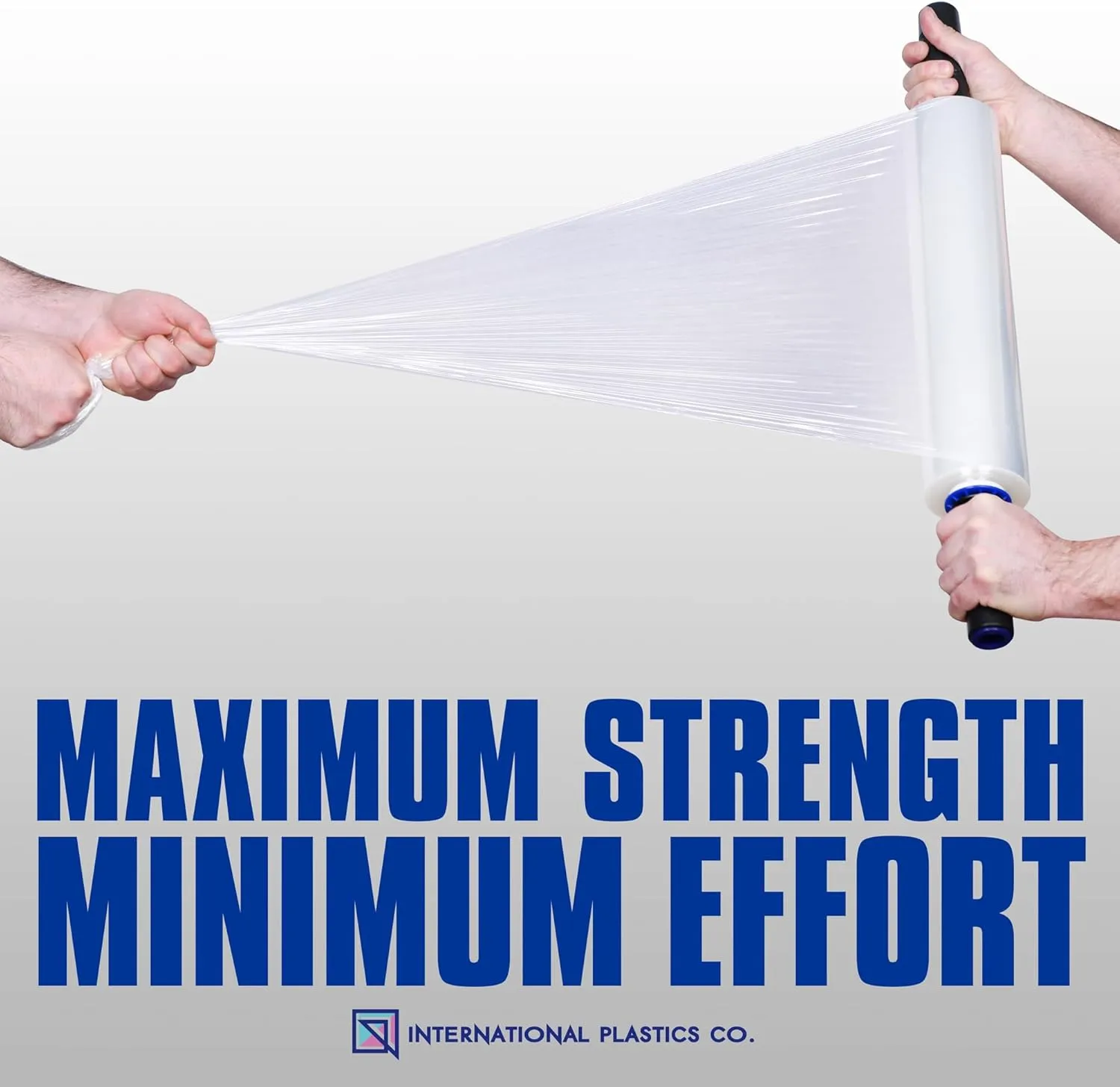 International Plastics Co. 2 Pack 15" Plastic Stretch Film Wrap with Extended Tension Handles 1200ft Each 500% Stretch Clear Cling Durable Adhering Packing Moving Heavy Duty Pallet Shrink