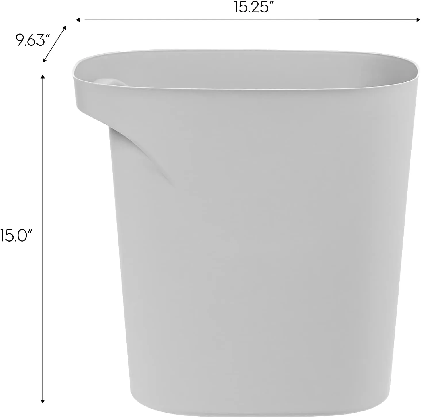 IRIS USA 6 Gallon / 24 Quart Trash Can Garbage Can Plastic Wastebasket Container Set, 3-Pack, for Home Office Kitchen Bedroom Bathroom, with Handles, Gray