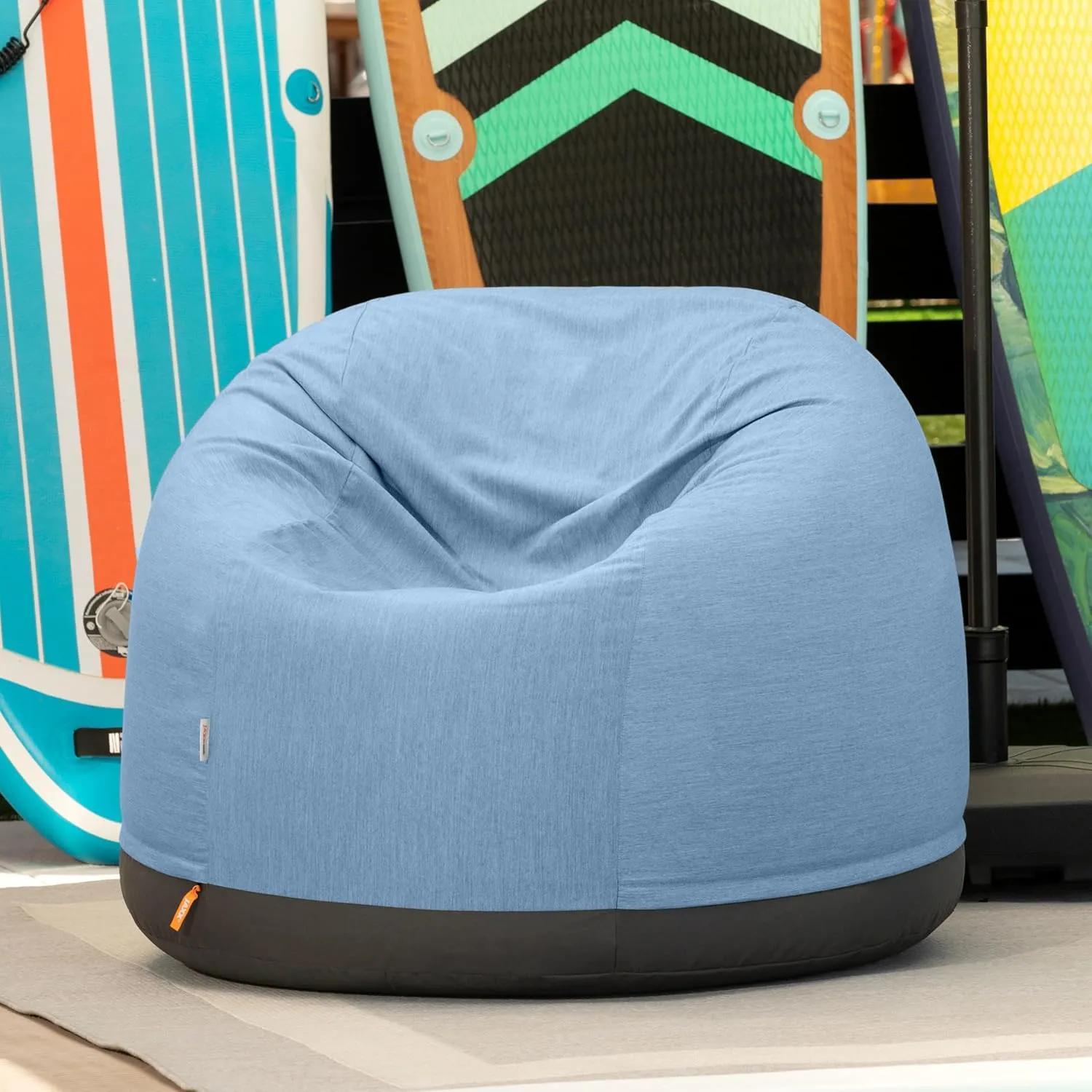 Jaxx Palmetto Large Round Outdoor Bean Bag Club Chair - Ocean