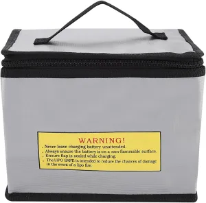 Jerliflyer Explosion Proof Handbag, Safe Bag Fireproof Explosion Proof Lipo Battery Storage and Charging Protective Case Pouch Durable Portable Double Zippers Safety Guard