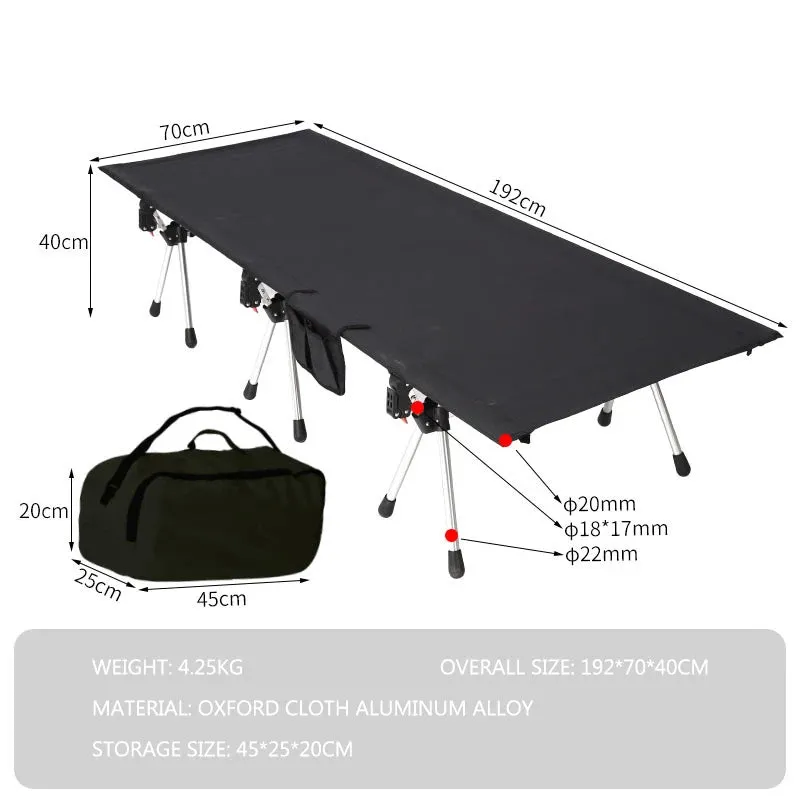 JETSHARK Outdoor Bed Rest Portable Folding Picnic Hiking Backpacking Cot Lounger Camping Sleeping Bed