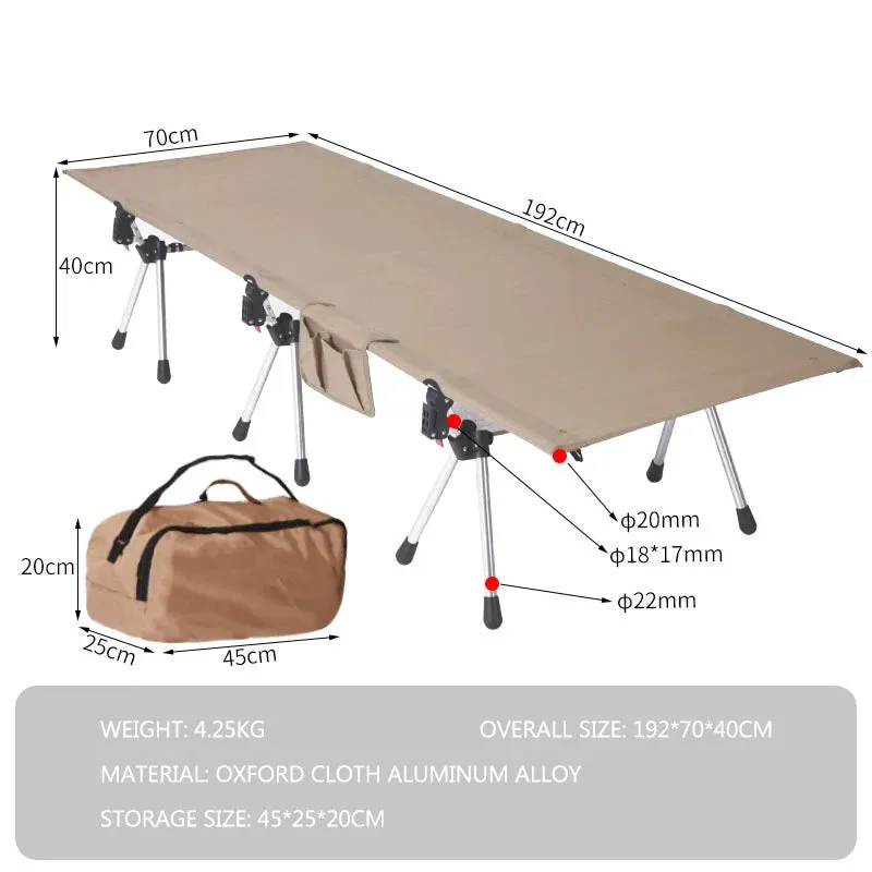 JETSHARK Outdoor Bed Rest Portable Folding Picnic Hiking Backpacking Cot Lounger Camping Sleeping Bed